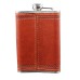 Qaecmly Pocket Stainless Steel Flask – 6oz Leather-Wrapped Hip Flask for Whiskey, Bourbon, Rum & Vodka with Secure Cap