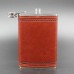 Qaecmly Pocket Stainless Steel Flask – 6oz Leather-Wrapped Hip Flask for Whiskey, Bourbon, Rum & Vodka with Secure Cap